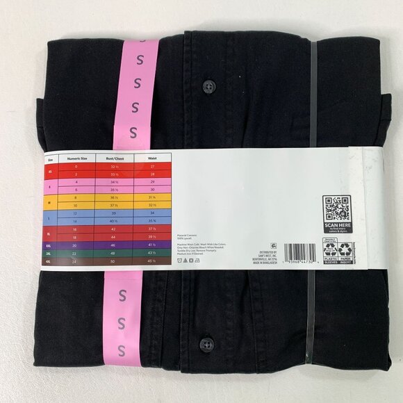 Members Mark Women's S Short Sleeve Tencel Lyocell Camp Shirt Black Size Small - Picture 6 of 8